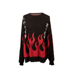 Pullover Knit Sweater “Fire"  TKU-NT19003